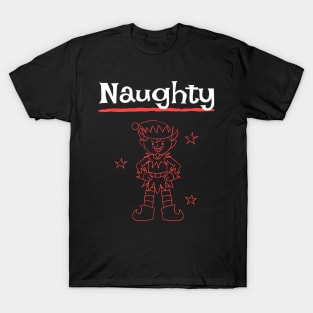 Christmas Elf Naughty Funny Couples Shirts T-Shirt